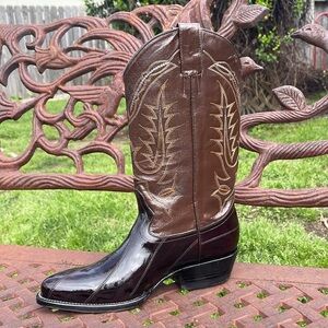 Circle G Made By Corral Exotic Leather Boots Size 7 Snip Toe